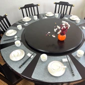 Fan Şeklinde Otel Restoran Yağa Dayanıklı Deri Bardak Altlığı - Küçük Boyut-Koyu Köri - 6