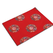 Çift Katmanlı Çin Tarzı Brokar Amerikan Servisi - Açık Sarı Erik Çiçeği - 40x30cm - 6