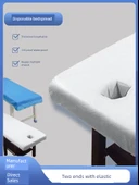 Mavi Su Geçirmez Tek Kullanımlık Yatak Örtüsü - 10 Adet, 90x190 cm, Delikli - 3