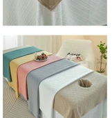 Güzellik Salonu Kırışıklık Karşıtı Yatak Örtüsü - Waffle Açık Pudra, Açılımlı 210x120 cm thumbnail 11