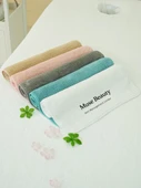 Nano Kadife Tavus Kuşu Mavisi Beşli Set (Üçlü Set + Banyo Eteği + Çarşaf) - 5