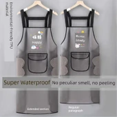TPU Şeffaf Su Geçirmez Mutfak Önlüğü - Şerit [Busy Cute] 75cm - Cepsiz - 2 Adet - 3