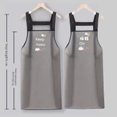 TPU Şeffaf Su Geçirmez Mutfak Önlüğü - Şerit [Busy Cute] 75cm - Cepsiz - 2 Adet - 1