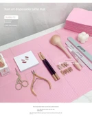 Japon Stili Nail Art Masa Örtüsü - Pembe Tek Kullanımlık (125 Adet) - 7