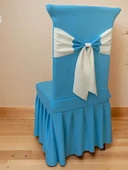 Elastik Polyester Sandalye Kılıfı - Tiffany Mavisi - 5