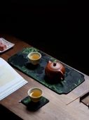Zen Tarzı Kumaş Çay Altlığı - Büyük Uzun Çay Matı 49x21.5cm - 5