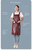 PU Yağa Dayanıklı Önlük - Bordo, Omuz Uzunluğu 100 cm, Genişlik 65 cm - 7