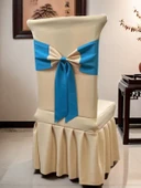 Elastik Polyester Sandalye Kılıfı - Tiffany Mavisi - 2