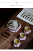 Desenli Brokar Çay Altlığı - Koyu Yeşil Kare - 7