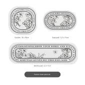 Diatomit Emici Paspas - Üçlü Set - Fransız Desenli - 1