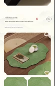 Çin Tarzı Lotus Çay Altlığı - Lotus Yaprağı Şekilli - 30x50cm thumbnail 11