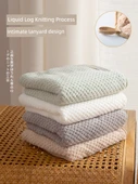 Pamuklu Hızlı Kuruyan Yüz Havlusu 75x35cm - Gök Grisi + Açık Yeşil (2 Adet) - 4