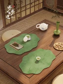Çin Tarzı Lotus Çay Altlığı - Lotus Yaprağı Şekilli - 30x50cm thumbnail 2