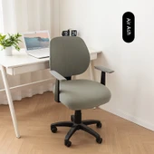 Elastik Kadife Ofis Bilgisayar Koltuğu Kılıfı - Havadar Gri - Tekli Oturma Kılıfı - 1