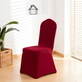 Elastik Otel Banket Sandalye Kılıfı - Saf Beyaz Etek thumbnail 4