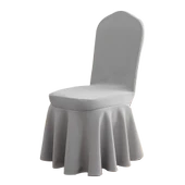 Elastik Otel Banket Sandalye Kılıfı - Saf Beyaz Etek thumbnail 6