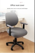 Elastik Kadife Ofis Bilgisayar Koltuğu Kılıfı - Siyah - Tekli Oturma Kılıfı - 8