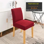 Ekose Desenli Polar Sandalye Kılıfı - Koyu Kahve - Düşük Sırtlı (38-48cm) - 2