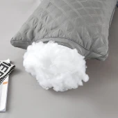 Çift Taraflı Üç Çizgili Mavi Alçak Yastık + Yastık Kılıfı - 4