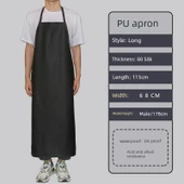 PU Su Geçirmez Mutfak Önlüğü - Siyah 115cm thumbnail 1