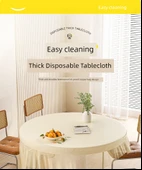 Tek Kullanımlık Masa Örtüsü - İnci Beyazı Ekstra Büyük 2m x 2m (24 Adet, 2 Paket) - 8