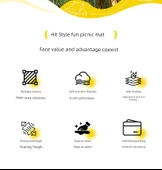 Katlanabilir Su Geçirmez Piknik Örtüsü - Yeşil Kareli 0.8*1.2 m - 1 Adet thumbnail 8