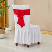 95x42cm Göl Mavi Ahşap Sandalye Kılıfı - Streç ve Kalın - 10