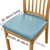 Su Geçirmez PU Deri Sandalye Kılıfı - Kahverengi - Ekstra Büyük (50-58cm) - 8