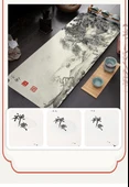 Çin Tarzı Yixing Kil Çaydanlık Altlığı - Qingming Festivali Kenarı - 80cm x 35cm - 10