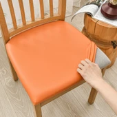 Su Geçirmez PU Deri Sandalye Kılıfı - Turuncu - Büyük (45-50cm) - 1