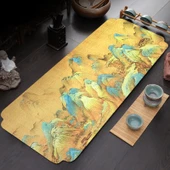 Çin Tarzı Yixing Kil Çaydanlık Altlığı - Qianli Jiangshan Haritası - 80cm x 35cm - 1