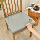 Su Geçirmez PU Deri Sandalye Kılıfı - Asil Gri - Ekstra Büyük (50-58cm) - 1