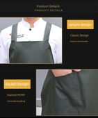 Oxford Su Geçirmez Mutfak Önlüğü - Mor H Tipi Askılı + Su Geçirmez Kol thumbnail 10