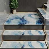 Kaymaz Merdiven Halısı - Açık Mavi Wai Blue 26x75cm - 5
