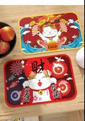 Japon Tarzı PVC Supla Bardak Altlığı - Şanslı Kedi A 40x60cm (2'li Paket) - 8