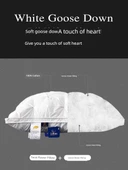 Beyaz Kaz Tüyü Yastık - Gri - Orta Yükseklik - 48x74 cm thumbnail 2