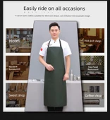 Oxford Su Geçirmez Mutfak Önlüğü - Mor H Tipi Askılı + Su Geçirmez Kol thumbnail 9