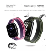 Xiaomi Bracelet 9 Pro için Sarı Gri Naylon Örgü Kordon + 2 Ekran Koruyucu - 3