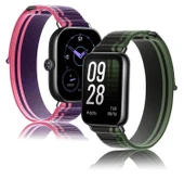 Xiaomi Bracelet 9 Pro için Sarı Gri Naylon Örgü Kordon + 2 Ekran Koruyucu - 10