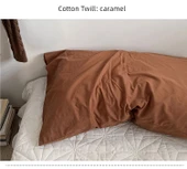 Leke Tutmaz Pamuklu Gingham Desenli Yastık Kılıfı 48x74cm - Esmer Şeker Çayı Kahverengi (Pamuklu Dimi) - 11