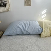 Leke Tutmaz Pamuklu Gingham Desenli Yastık Kılıfı 48x74cm - Gök Mavisi (Pamuklu Dimi) - 1
