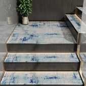Kaymaz Merdiven Halısı - Açık Mavi Wai Blue 30x120cm - 6