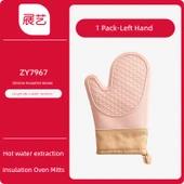 Kalınlaştırılmış Isıya Dayanıklı Fırın Eldiveni - Retro Pudra Kauçuk - İki Parmak (Sol) thumbnail 1