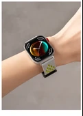 Huawei Fit 2 Vitality Fashion Elegant Uyumlu Siyah Gri Silikon Kordon + Ekran Koruyucu Film - 11
