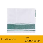 Pamuklu Temizlik Bezi - Yeşil Çizgili 50x50cm (10'lu Paket) - 1