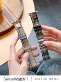 Ekose Desenli Apple Watch Kordonu 42mm (10. Nesil) Siyah Gri Tek Katmanlı Film - 6
