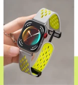 Huawei Fit 2 Vitality Fashion Elegant Uyumlu Siyah Beyaz Silikon Kordon + Ekran Koruyucu Film - 8