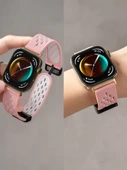 Huawei Fit 2 Vitality Fashion Elegant Uyumlu Siyah Beyaz Silikon Kordon + Ekran Koruyucu Film - 6