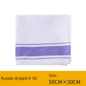 Pamuklu Temizlik Bezi - Mor Çizgili 50x50cm (10'lu Paket) - 1