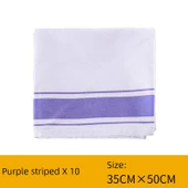 Pamuklu Temizlik Bezi - Mor Çizgili 35x50cm (10'lu Paket) - 1